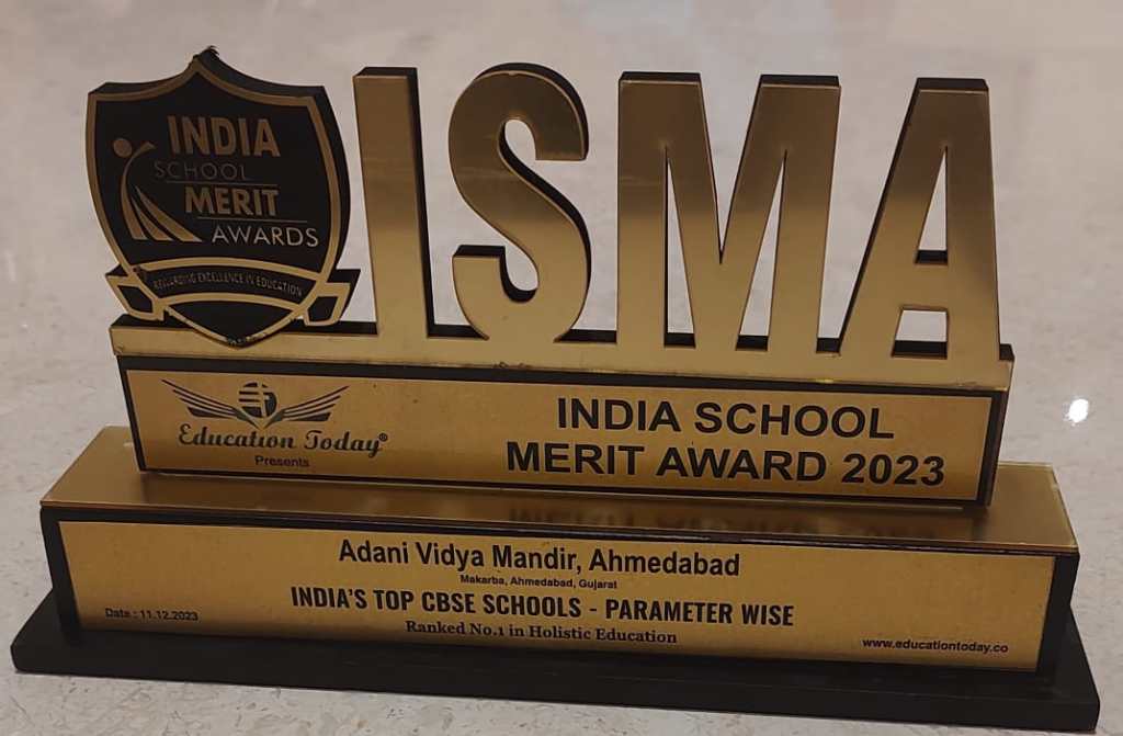 ઈન્ડિયા સ્કૂલ ઓફ મેરિટ એવોર્ડ્સ-2023માં અદાણી વિદ્યામંદિર-અમદાવાદ દેશમાં&nbsp;પ્રથમ