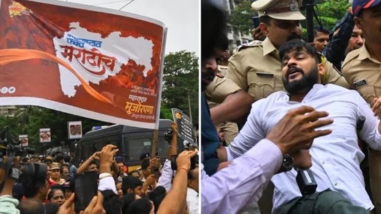 મુંબઈના રસ્તા પર વેપારીઓ vs MNS, પોલીસે ટિંગાટોળી કરી કાર્યકરોને ડિટેઇન&nbsp;કર્યા